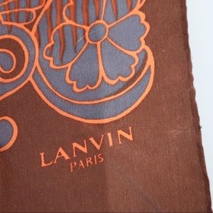 LANVIN Vintage Art Deco psychedelic silk scarf 11”x57”